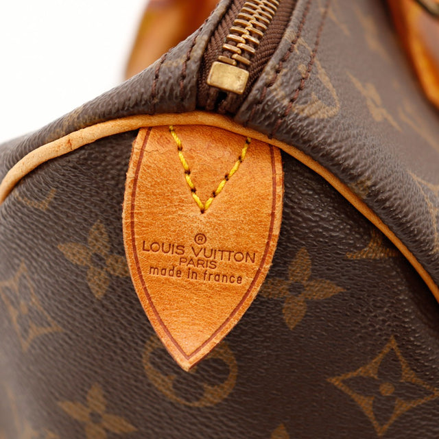 Languette cuir estampillée Louis Vuitton Paris made in France Speedy 40 — AMANA Vintage