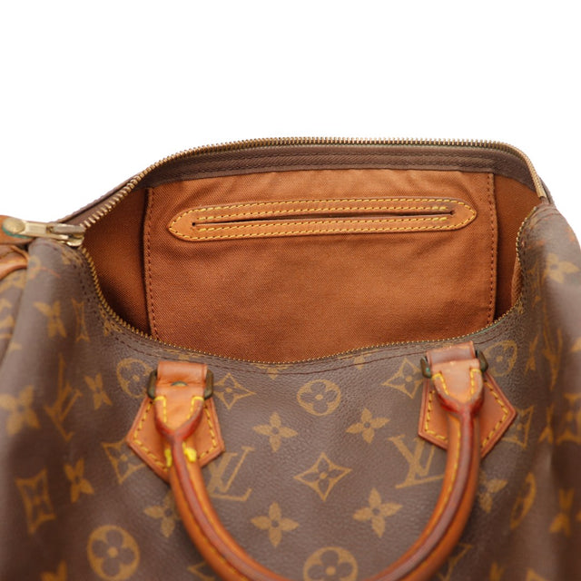 Intérieur Louis Vuitton Speedy 30 doublure textile marron avec poche — AMANA Vintage