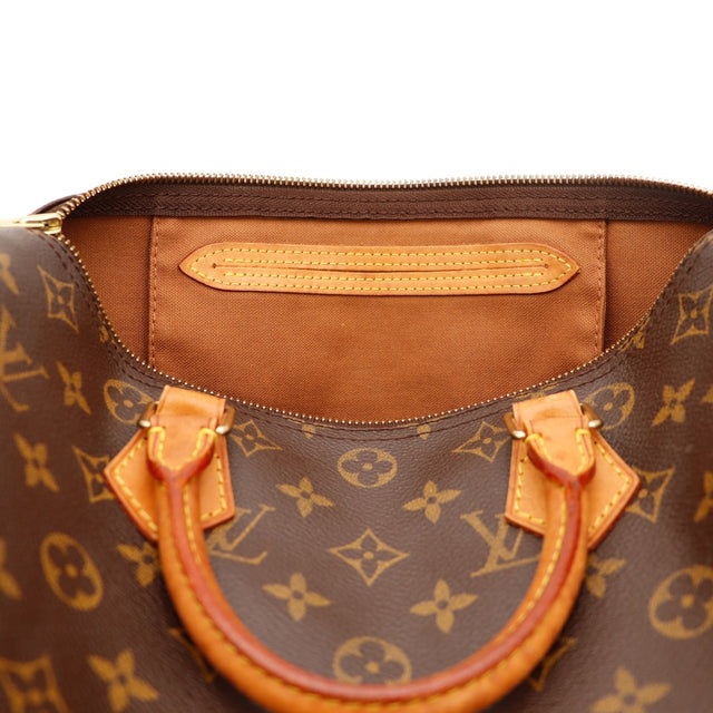 Intérieur Louis Vuitton Speedy 30 doublure textile marron poche intérieure — AMANA Vintage