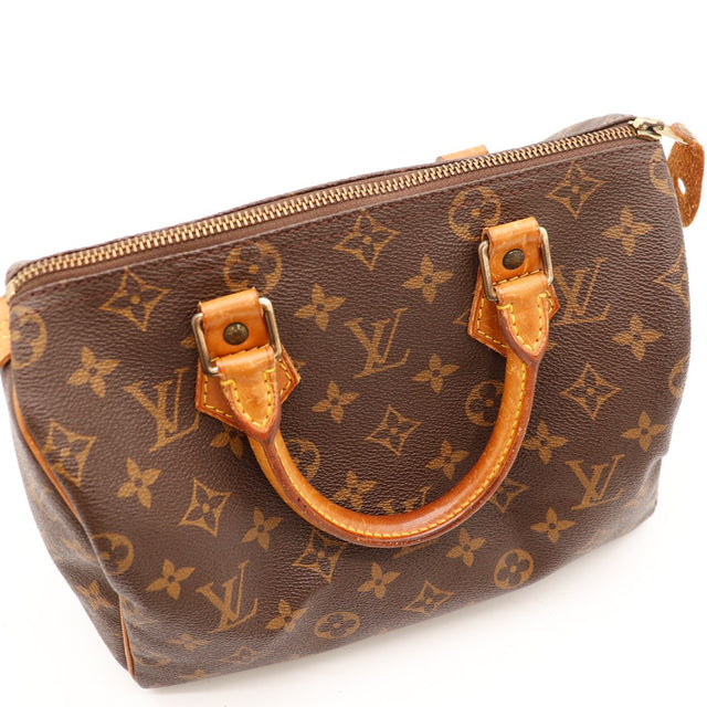 Vue rapprochée Speedy 25 Louis Vuitton Monogram cuir vachette occasion — AMANA Vintage