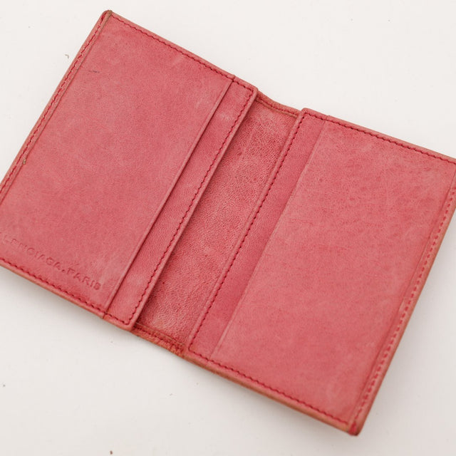 Interieur ouvert portefeuille Balenciaga City cuir bordeaux traces usage — AMANA Vintage