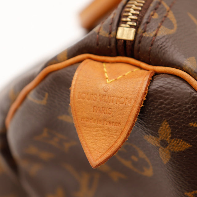Détail languette Louis Vuitton Paris made in France Speedy 35 — AMANA Vintage