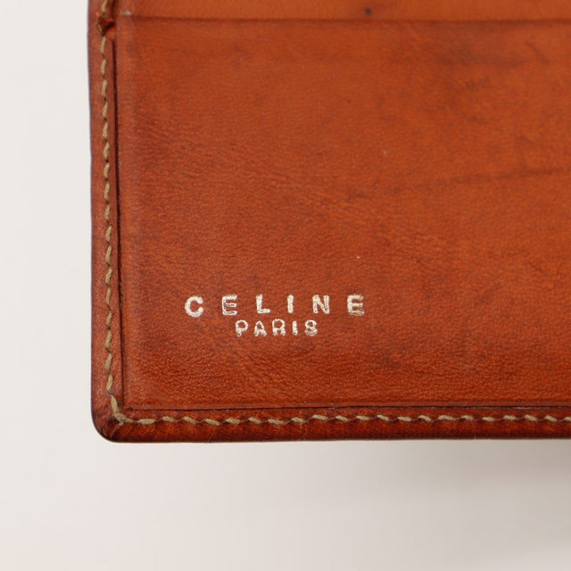 Detail cuir interieur Celine Paris poches cartes portefeuille Macadam — AMANA Vintage