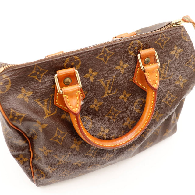 Detail zip curseur Louis Vuitton Speedy 25 toile Monogram — AMANA Vintage