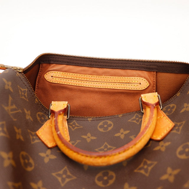Intérieur Louis Vuitton Speedy 30 doublure marron poche zippée — AMANA Vintage
