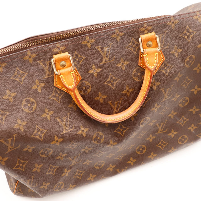 Curseur zip doré Louis Vuitton Speedy 40 toile Monogramme détail — AMANA Vintage