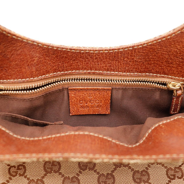 Détail intérieur Tote Bag Bambou Gucci doublure cuir traces usage — AMANA Vintage