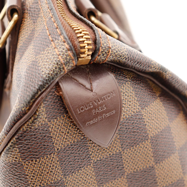 Vue angle anses Louis Vuitton Speedy 25 Damier Ébène — AMANA Vintage