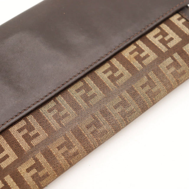 Tranche superieure portefeuille Fendi Zucchino toile Zucchino detail — AMANA Vintage