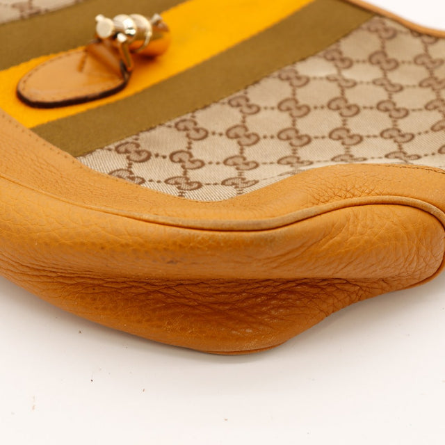 Détail coin supérieur Gucci New Jackie usure toile monogrammée fils apparents — AMANA Vintage