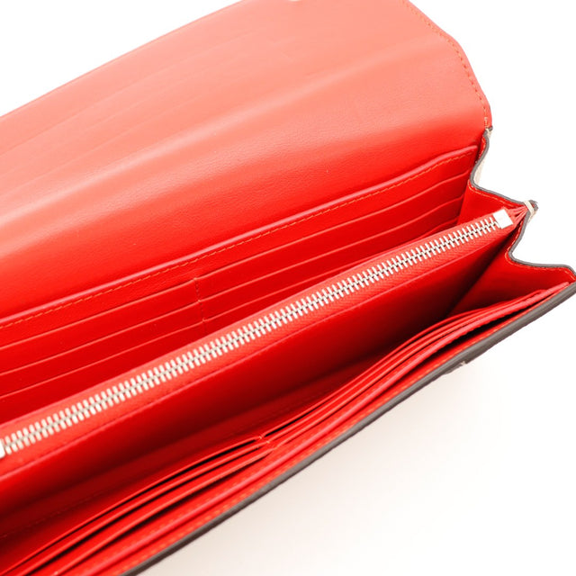 Intérieur portefeuille Céline doublure cuir rouge compartiments occasion — AMANA Vintage