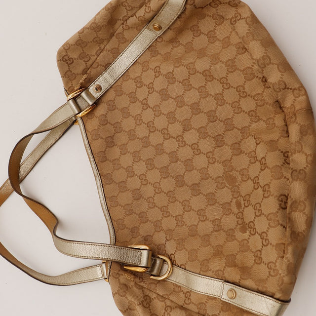 Hobo Gucci intérieur doublure rayée vert rouge Gucci made in Italy — AMANA Vintage