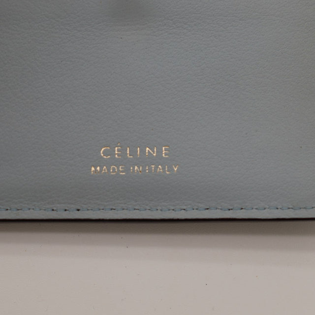 Détail intérieur Céline Made in Italy portefeuille gris-bleu — AMANA Vintage