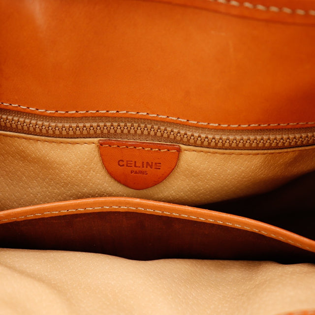 Intérieur sac seau Céline Macadam doublure cuir naturel poche zippée — AMANA Vintage
