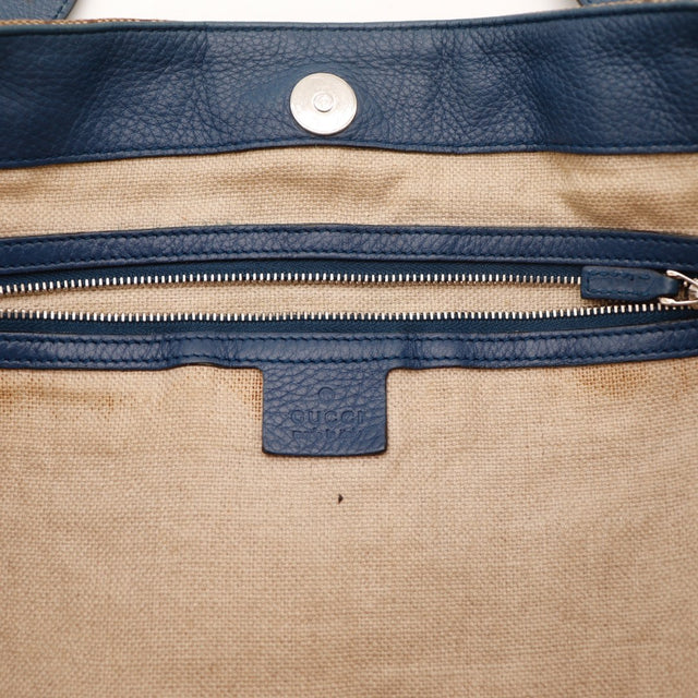 Anses cuir bleu Gucci Tote occasion authentique — AMANA Vintage