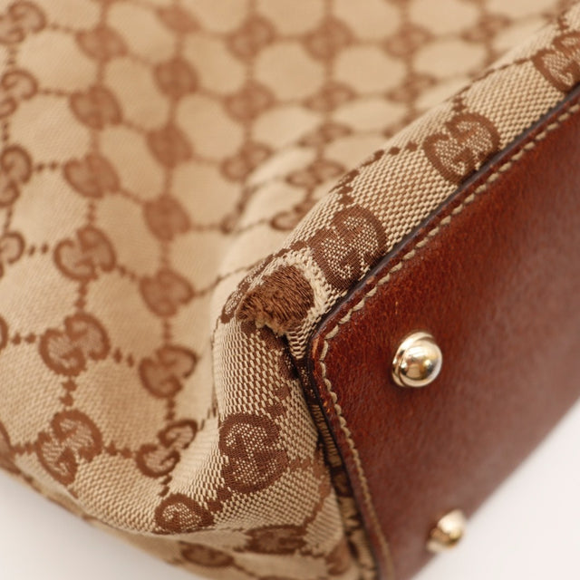 Vue de dessus Gucci Tote Bag Bambou anses bambou occasion authentique — AMANA Vintage