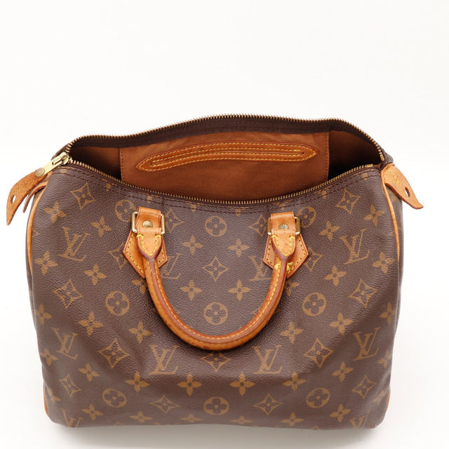 Intérieur Louis Vuitton Speedy 30 doublure textile marron propre — AMANA Vintage