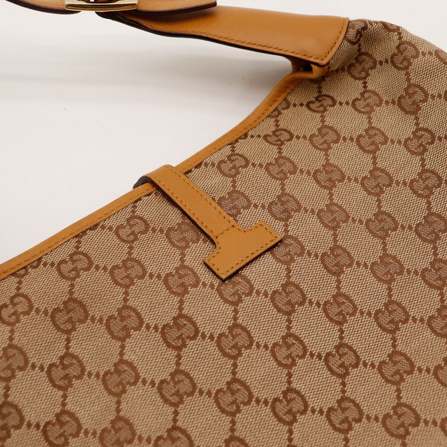 Vue générale sac Gucci Jackie Web toile GG bande Web rouge occasion — AMANA Vintage