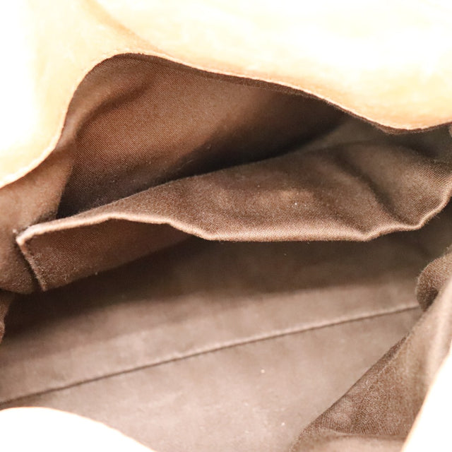 Interieur doublure textile marron sac Miu Miu Vitello Bow — AMANA Vintage