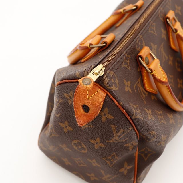 Détail zip et tirette cuir Louis Vuitton Speedy 30 occasion — AMANA Vintage