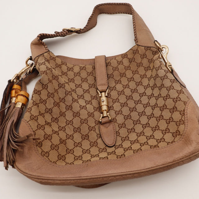 Bandoulière amovible Gucci New Jackie toile monogram occasion authentique — AMANA Vintage
