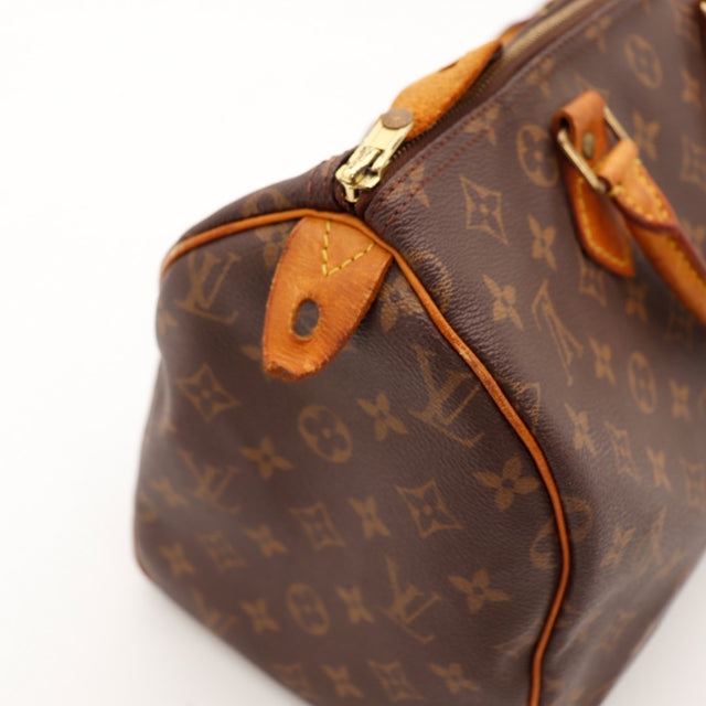 Louis Vuitton Speedy 30 vue trois quarts anses cuir vachette occasion — AMANA Vintage