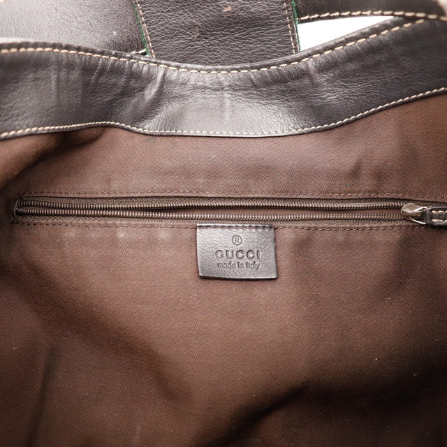 Intérieur Gucci Hobo Web doublure tissu marron propre occasion — AMANA Vintage