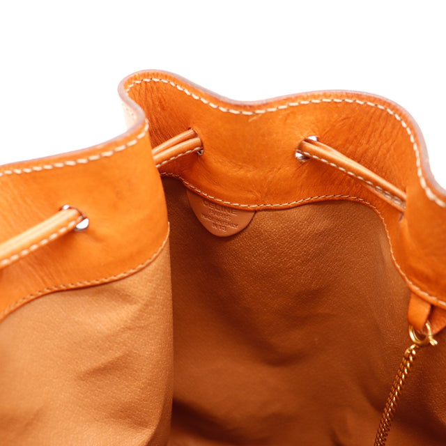 Intérieur sac seau Céline Macadam doublure cuir et estampille Made in Italy — AMANA Vintage