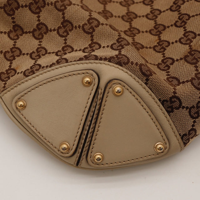 Detail plaque logo Gucci Indy Hobo occasion authentique — AMANA Vintage