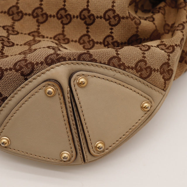 Detail argenterie dorée Gucci Indy Hobo occasion authentique — AMANA Vintage