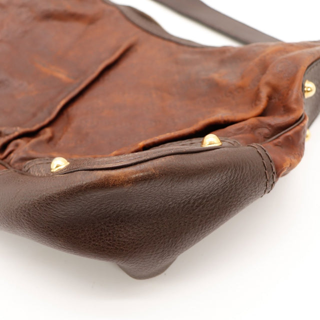 Détail coin et renforts cuir Gucci Hobo Guccissima — AMANA Vintage