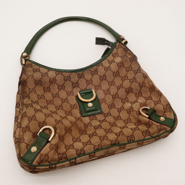 Détail argenterie dorée D-ring Gucci Tote Horsebit — AMANA Vintage