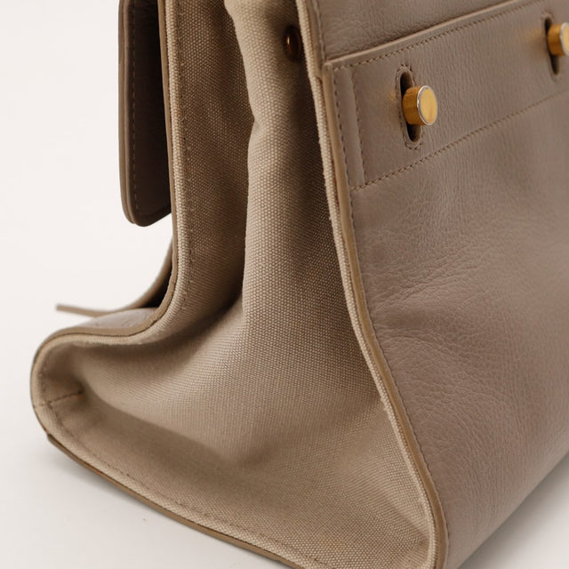 Bandoulière amovible Saint Laurent Muse Two cuir taupe crochets dorés — AMANA Vintage