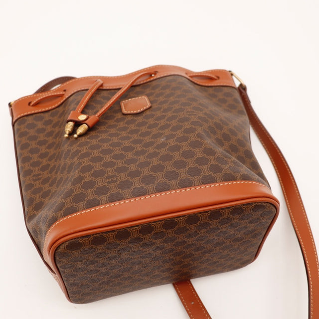 Fond du sac Céline Seau Macadam bordures cuir occasion authentique — AMANA Vintage
