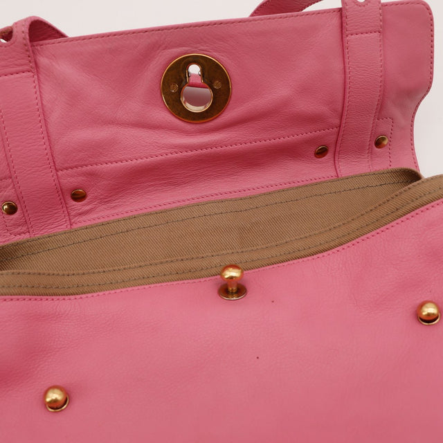 Intérieur sac Yves Saint Laurent Muse rose doublure textile kaki — AMANA Vintage