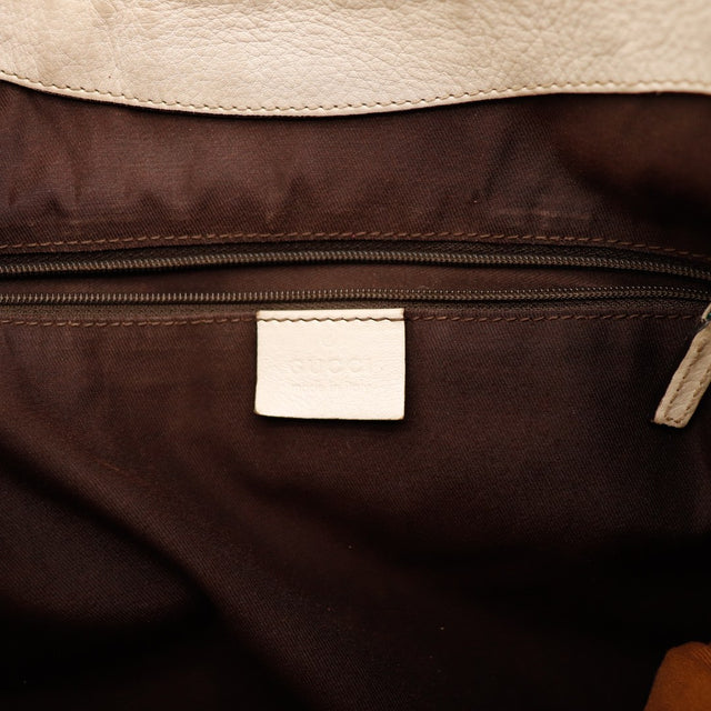 Intérieur doublure textile brun Gucci Hobo Web propre occasion authentique — AMANA Vintage