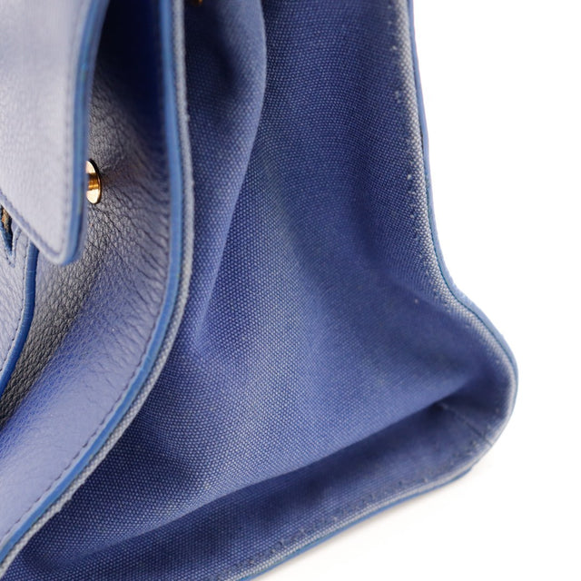 Vue intérieure bas Saint Laurent Muse Two doublure bleue — AMANA Vintage