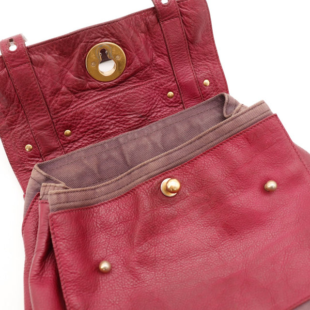 Intérieur ouvert sac Yves Saint Laurent Muse bordeaux doublure textile — AMANA Vintage