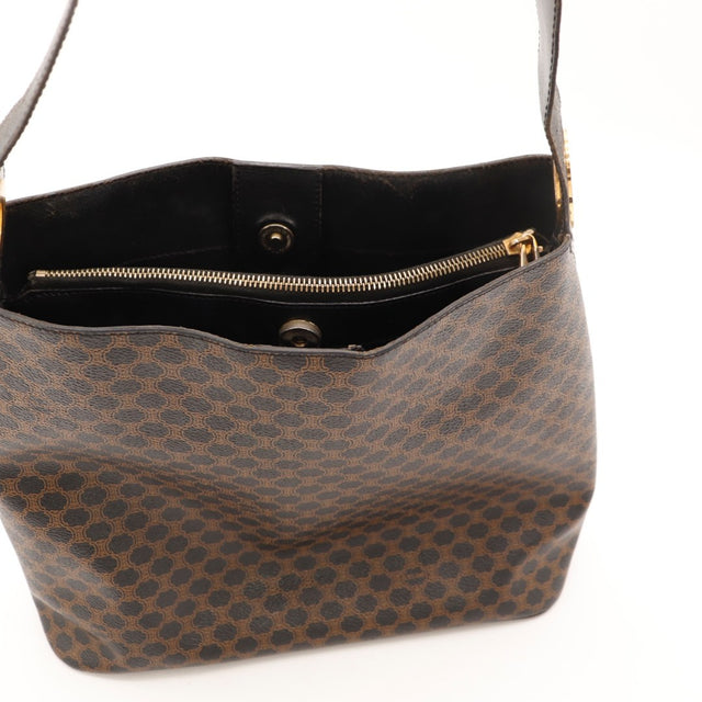 Détail de la toile Céline Hobo Macadam toile Macadam noir et marron occasion authentique — AMANA Vintage
