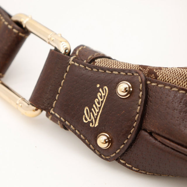 Détail coin cuir marron Hobo Bambou Gucci — AMANA Vintage