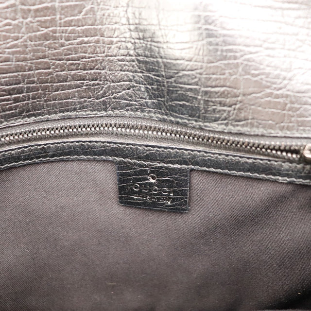 Détail coin inférieur toile monogrammée Gucci Horsebit Hobo légers frottements — AMANA Vintage