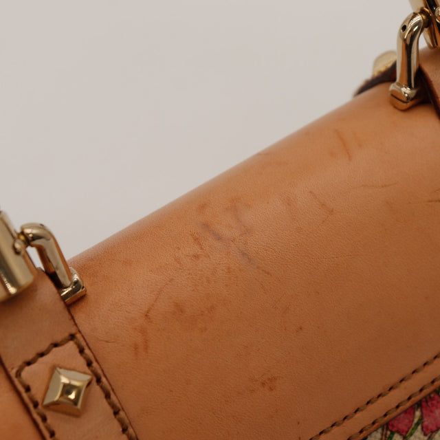 Détail rabat cuir Gucci Tote Bag Bella Bambou griffures traces d'usure — AMANA Vintage