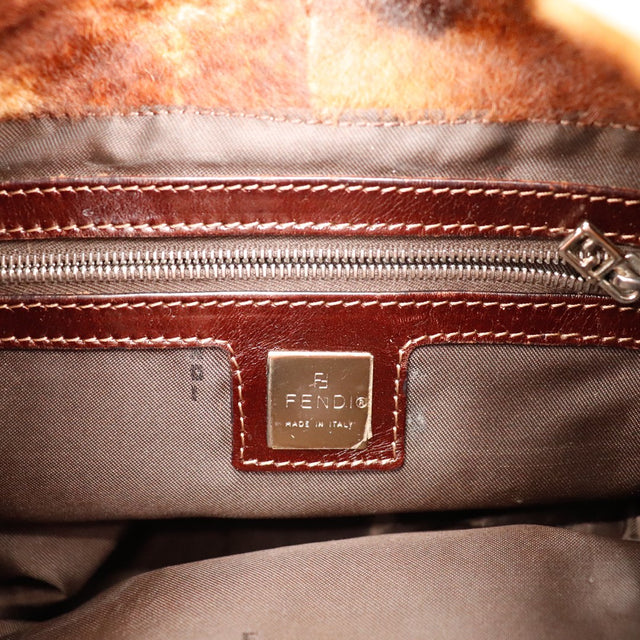 Intérieur doublure textile sac Fendi Hobo poil de veau occasion authentique — AMANA Vintage