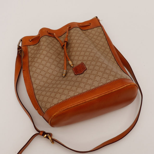 Sac seau Celine Macadam posé à plat vue de dessus cordelette — AMANA Vintage