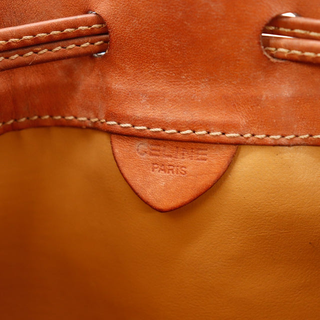 Détail intérieur Céline Seau Macadam cordelette signature cuir — AMANA Vintage