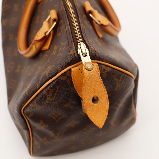 Vue du fond Louis Vuitton Speedy 30 toile Monogramme marron — AMANA Vintage