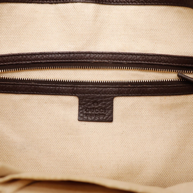 Intérieur Gucci Hobo Bambou doublure canvas beige poche zippée — AMANA Vintage