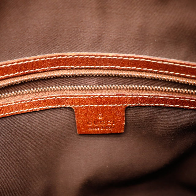 Intérieur Gucci Hobo Bambou doublure textile marron propre étiquette Gucci — AMANA Vintage