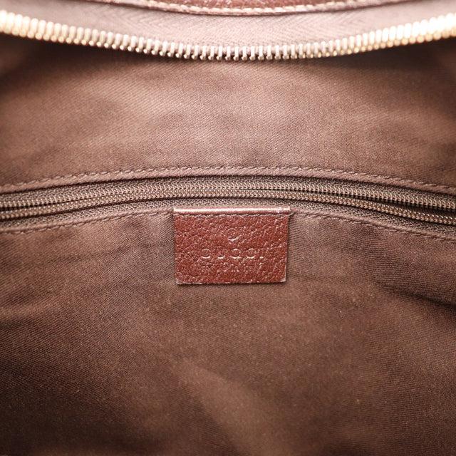 Intérieur doublure textile marron Gucci Hobo D-Ring — AMANA Vintage