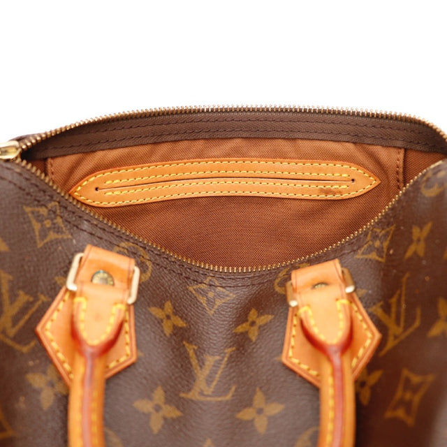 Détail coins et fond Louis Vuitton Speedy 25 toile Monogram — AMANA Vintage